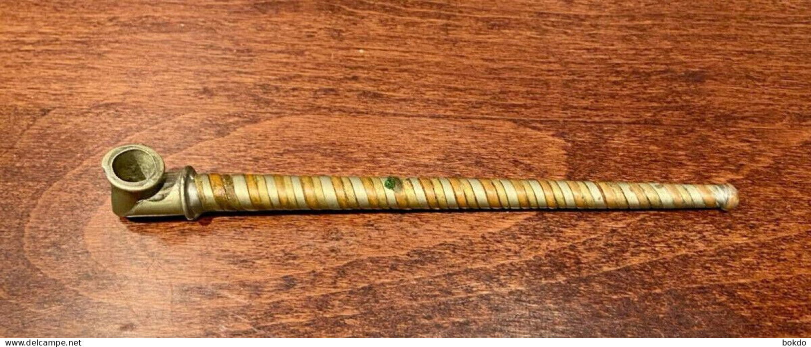 Rare Pipe - Torsadée - Bronze Ou Simi - 14,5 Cm - Altri & Non Classificati