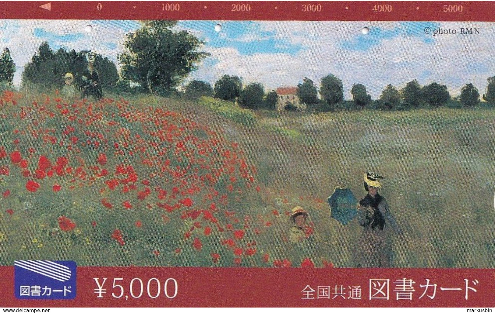 Japan Prepaid Libary Card 5000 -  Painting Monet - Japon