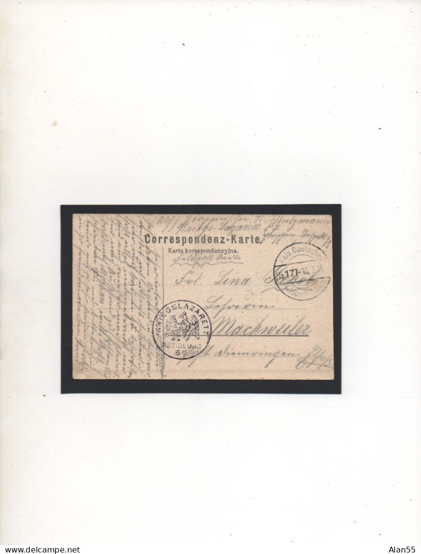 ALLEMAGNE, 1915, KRIEGS-LAZARETT  ABTEILUNG 57 , - Prisoners Of War Mail