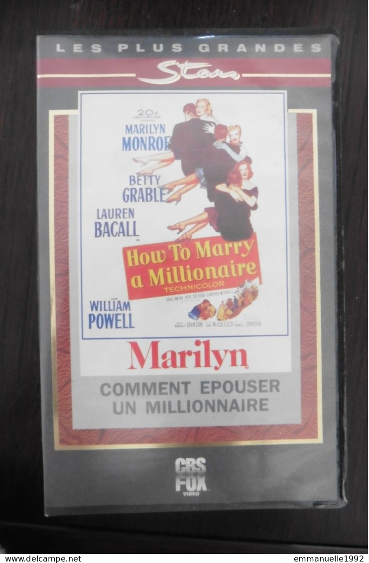 VHS Comment épouser Un Millionnaire 1953 Marilyn Monroe Lauren Bacall B. Grable - Cómedia