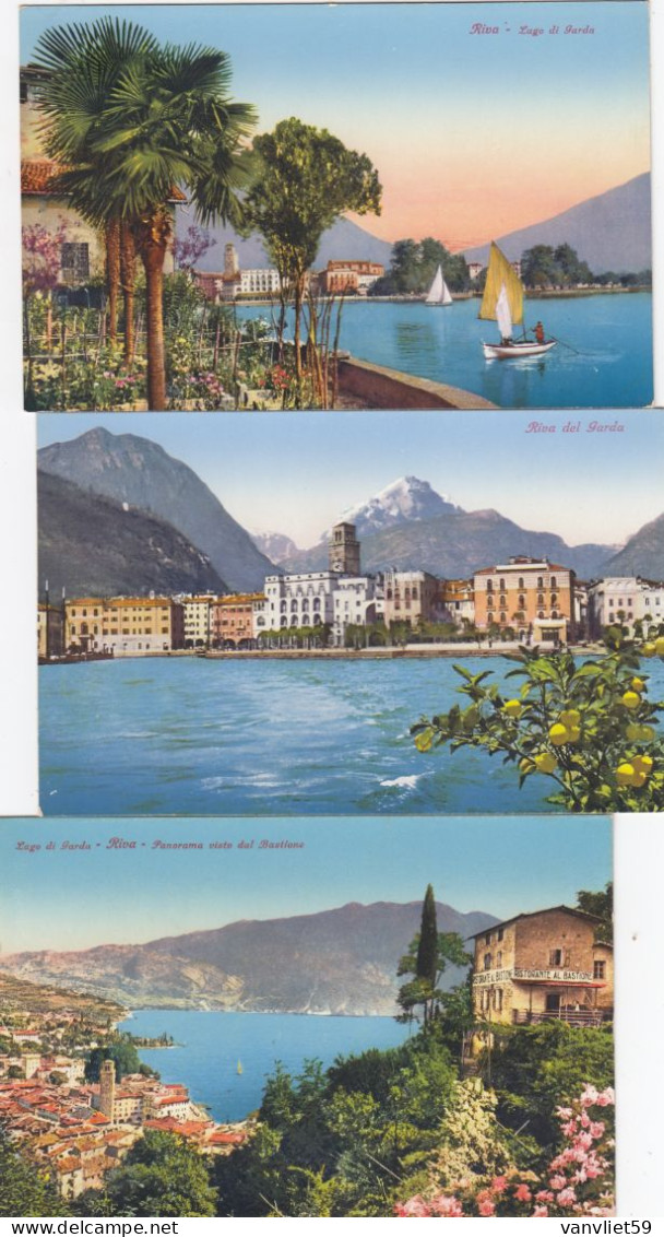 RIVA DEL GARDA-TRENTO-LAGO DI GARDA- 3 CARTOLINE NON VIAGGIATE 1920-1930 - Trento