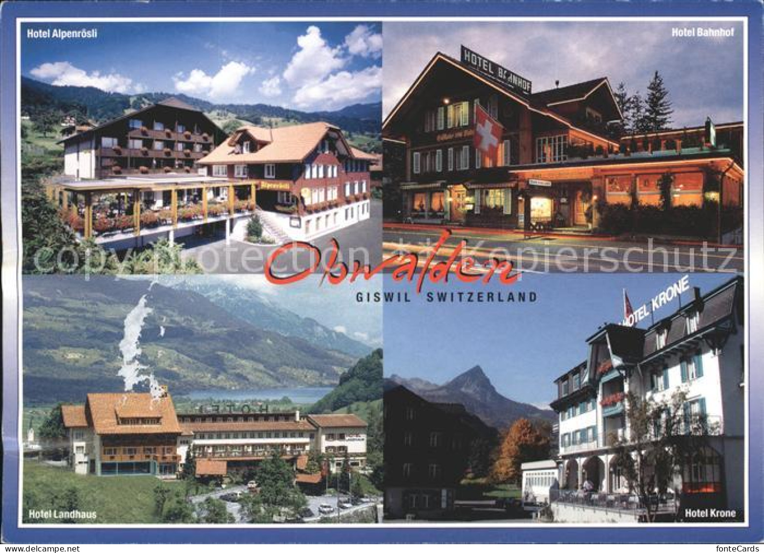 11698253 Giswil Hotels Alpenroesli Bahnhof Landhaus Und Krone Giswil - Autres & Non Classés