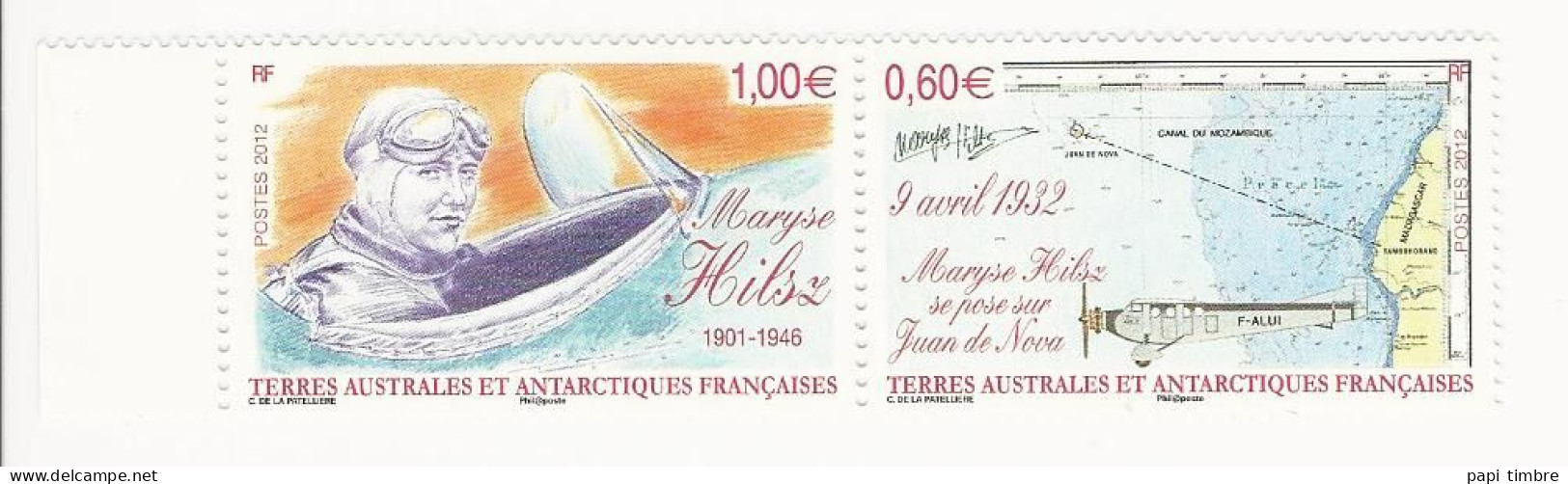 TAAF-2012-Maryse Hilsz, Aviatrice - N° Paire 639-640 ** - Unused Stamps