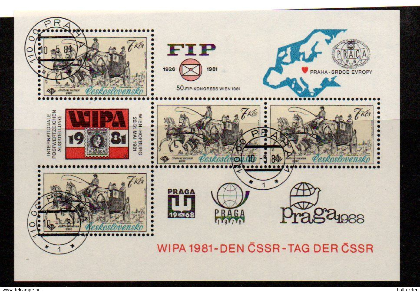 CZECHOSLOVAKIA - 1981- WIPA SOUVENIR SHEET FINE USED - Nuevos