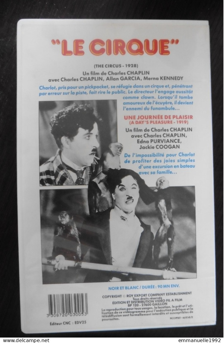 VHS Films Le Cirque 1928 Une Journée De Plaisir 1919 - Charlie Chaplin Muet - Classici