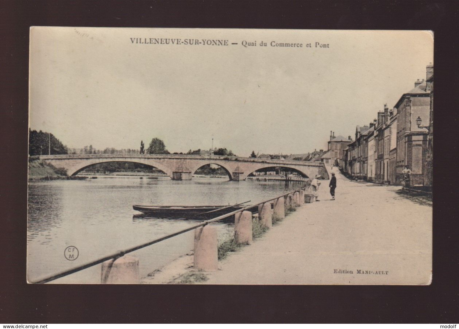 CPA - 89 - Villeneuve-sur-Yonne - Quai Du Commerce Et Pont - Colorisée - Circulée En 1915 - Villeneuve-sur-Yonne