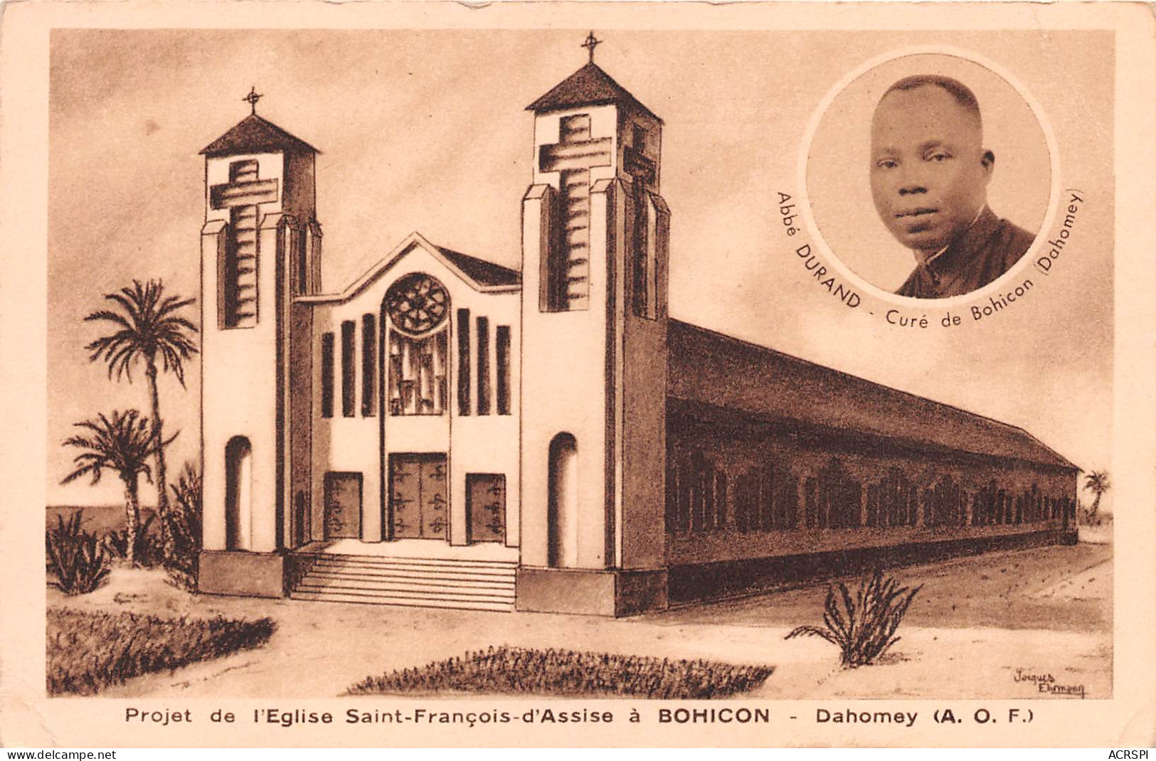 BENIN Ex Dahomey BOHICON Projet D'Eglise De Saint Francois ASSISE Abbe DURAND Non Circulée  N° 25 \ML4023 - Benin