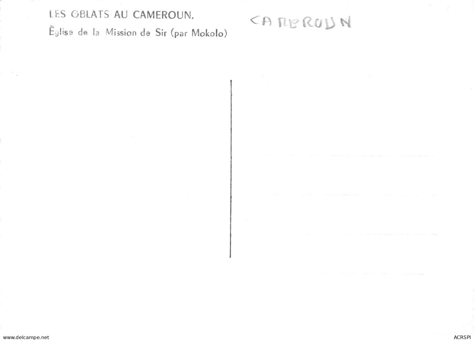 CAMEROUN MOKOLO église De La Mission De Sir  N° 2 \ML4024 - Cameroon