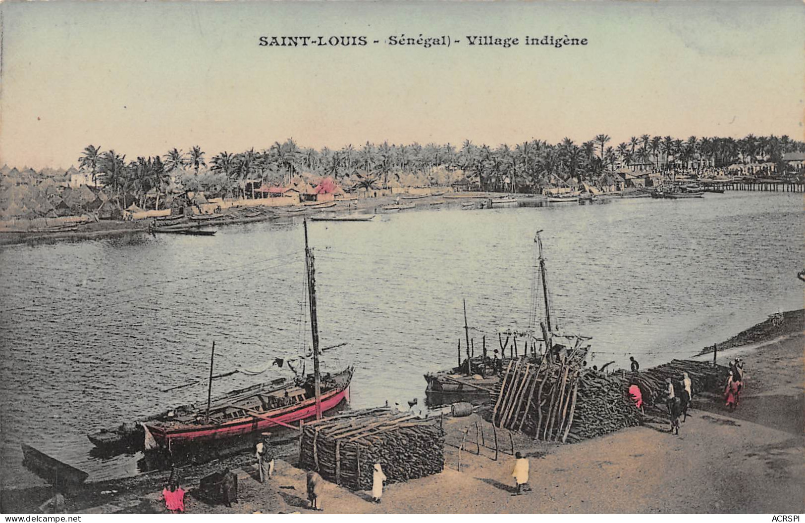 SENEGAL - SAINT LOUIS - Port Du Village Indigène Chargement Du Bois  Dos Simple Vierge N° 16 \ML4030 - Sénégal