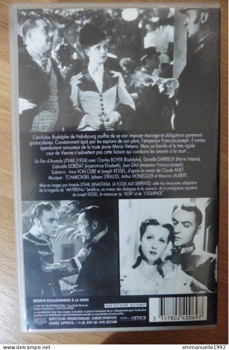 VHS Mayerling 1936 D'Anatole Litvak Avec Charles Boyer Danielle Darrieux - Drame