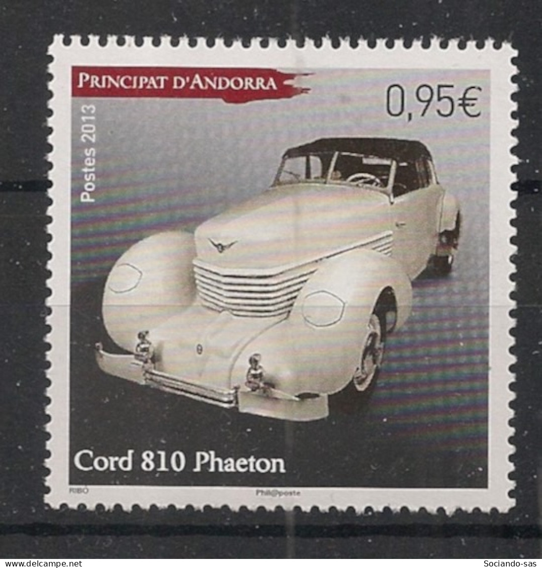 ANDORRE - 2013 - N°YT. 737 - Voiture - Neuf Luxe ** / MNH / Postfrisch - Unused Stamps