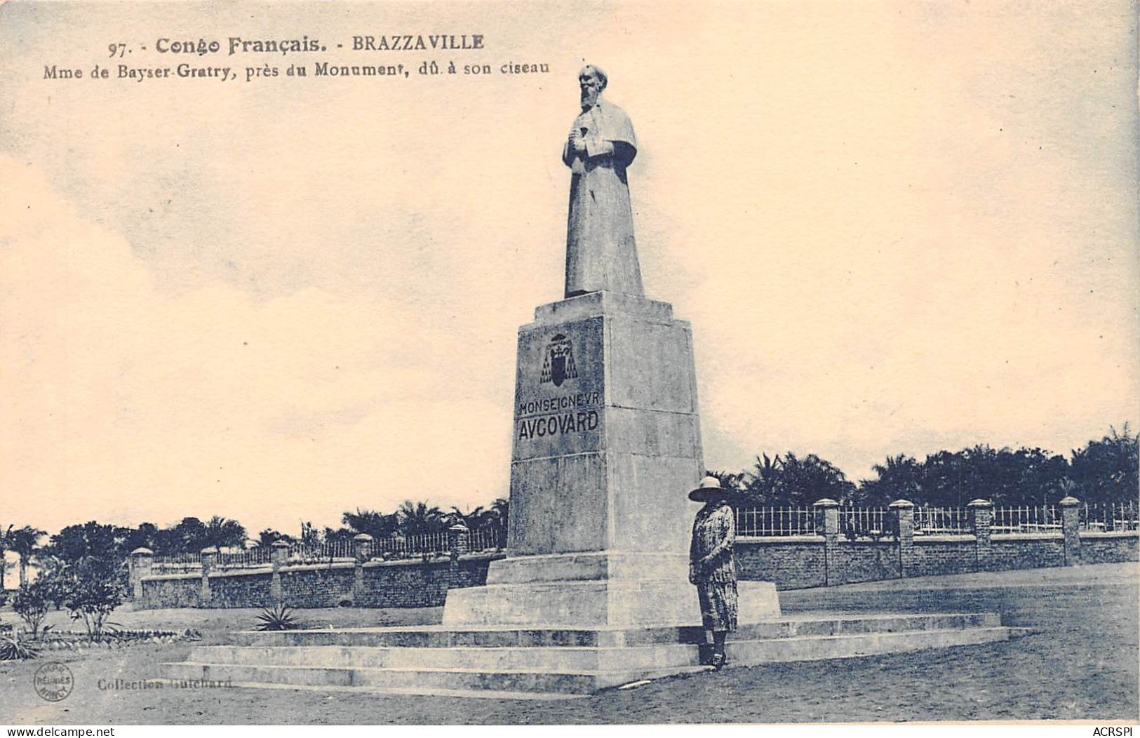 CONGO BRAZZAVILLE Mme De Bayser Gratry Près Du Monument Dû à Son Ciseau Carte Vierge (2 Scans)N° 59\ML4035 - Brazzaville