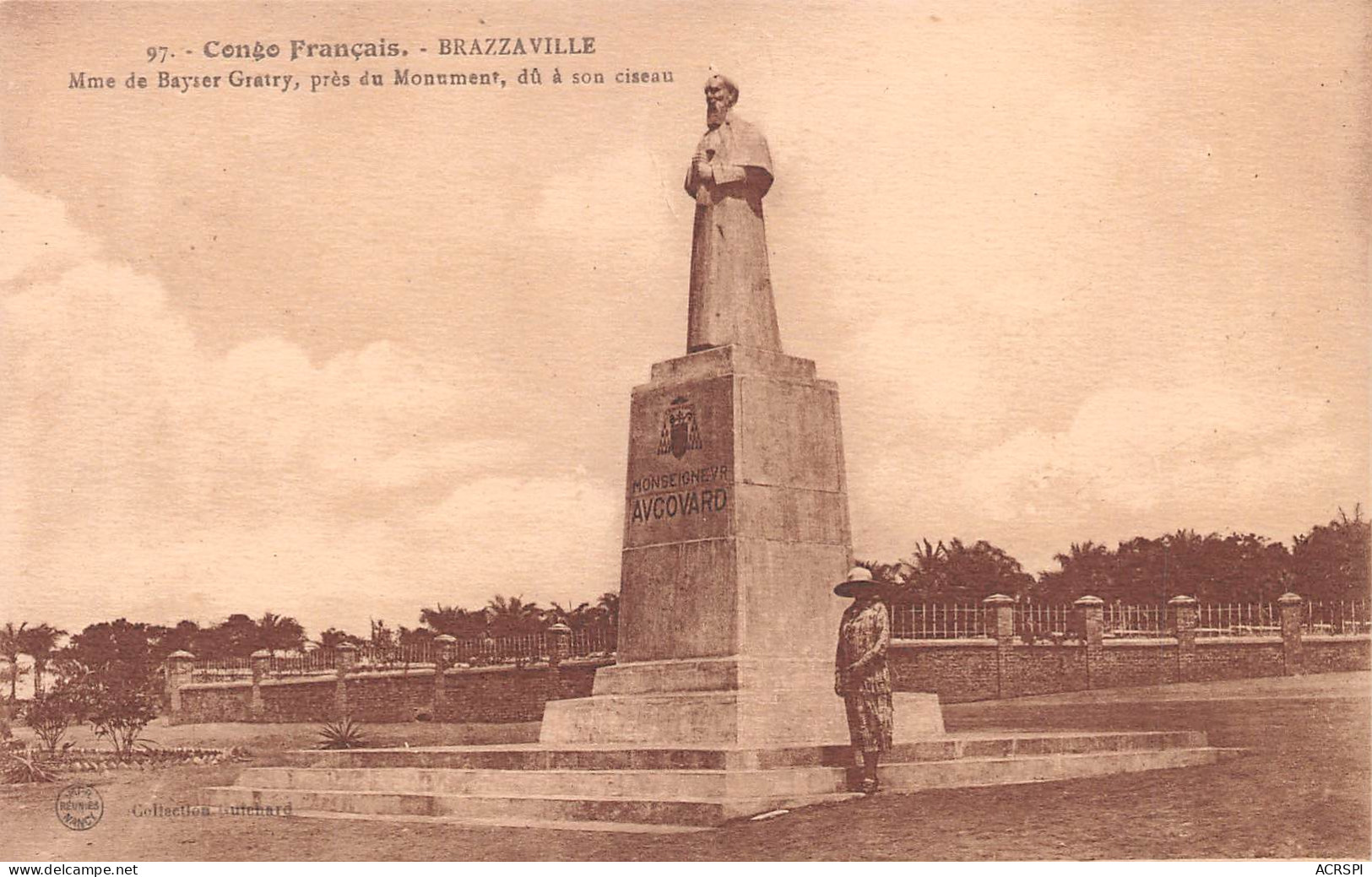 CONGO BRAZZAVILLE Mme De Bayser Gratry Près Du Monument Dû à Son Ciseau Carte Vierge (2 Scans)N° 60\ML4035 - Brazzaville