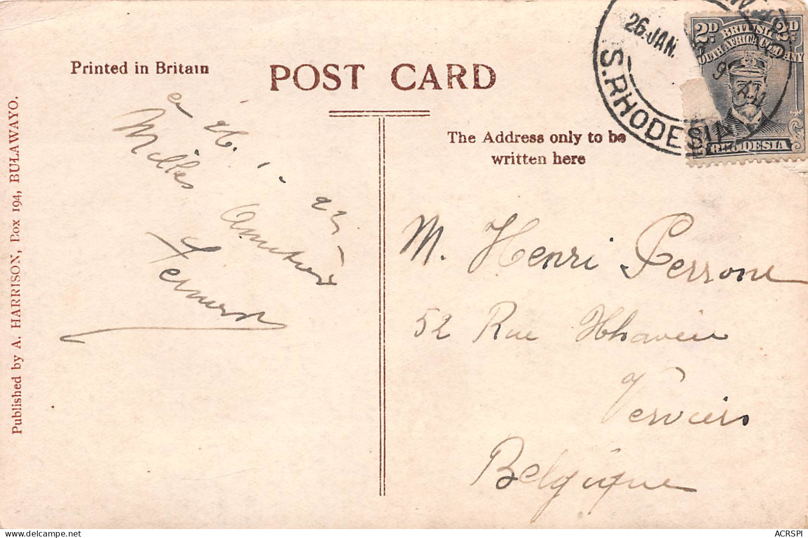  POST OFFICE  Poste Bulawayo Zimbabwe Matabeleland. AFRIQUE DU SUD South Africa (2 Scans)N° 35 \ML4038 - Südafrika