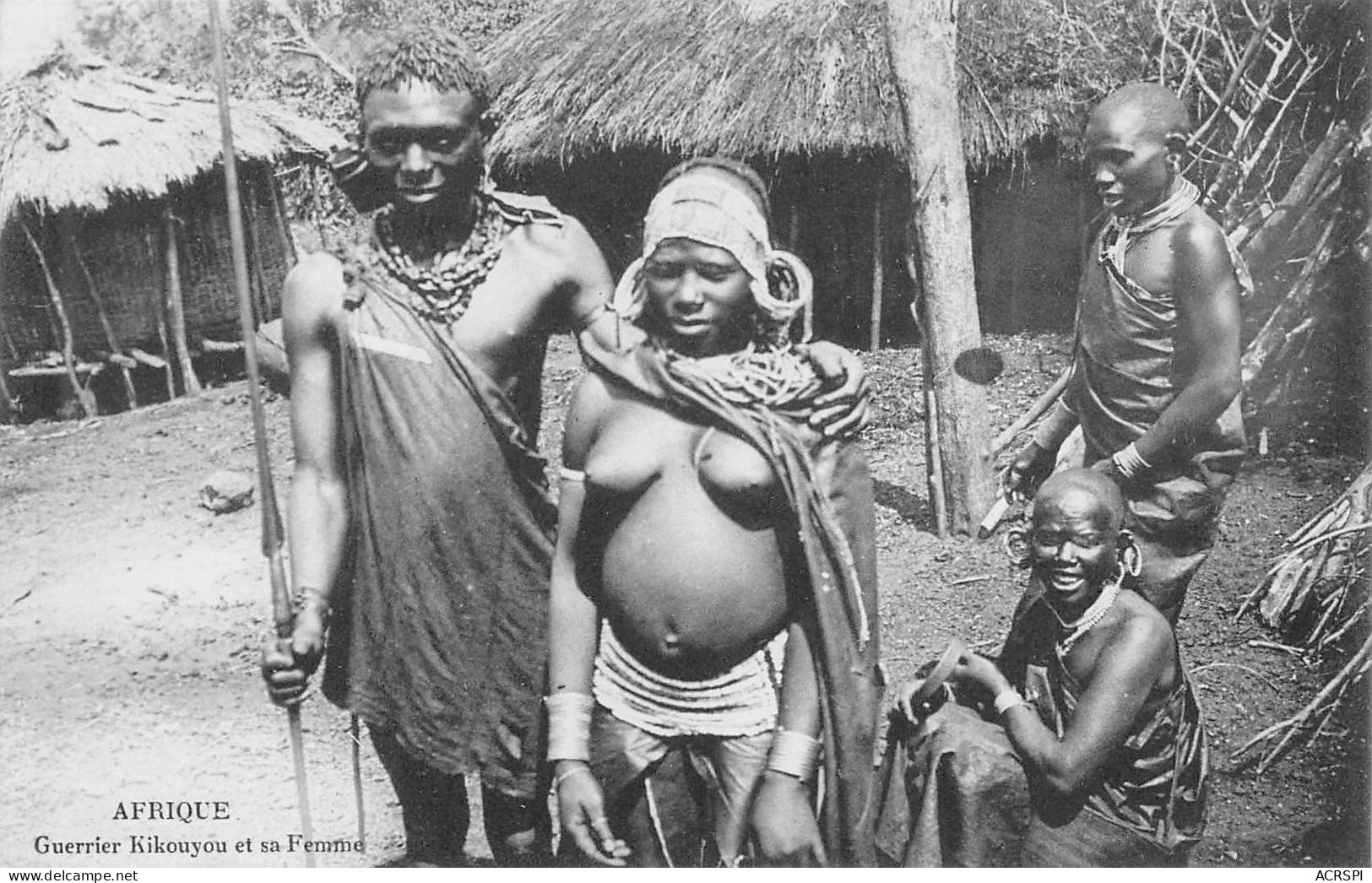 KENYA Guerrier Kikouyou Et Sa Femme Seins Nus Nue Nude Nu Naked Nackt Nudo Nuvola Desnudo Nudi (Scans R/V) N° 34 \ML4039 - Kenya