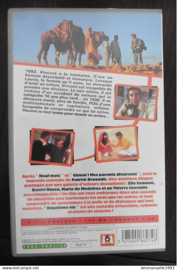 VHS Deuxième Vie De Patrick Braoudé Thierry Lhermitte Gad Elmaleh Elie Semoun - Komedie