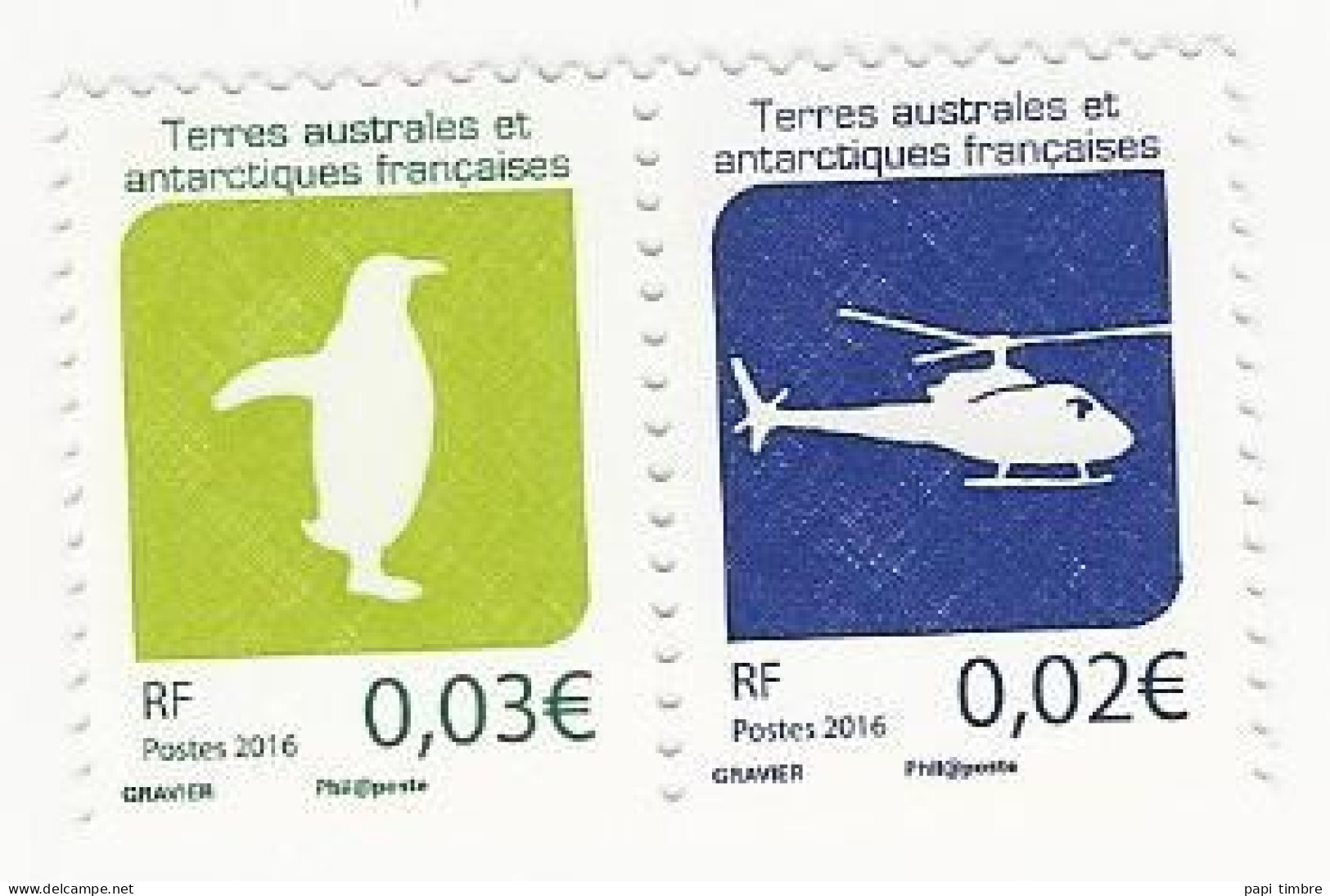 TAAF-2016-Série Courante - N° Paire 786-787 ** - Unused Stamps