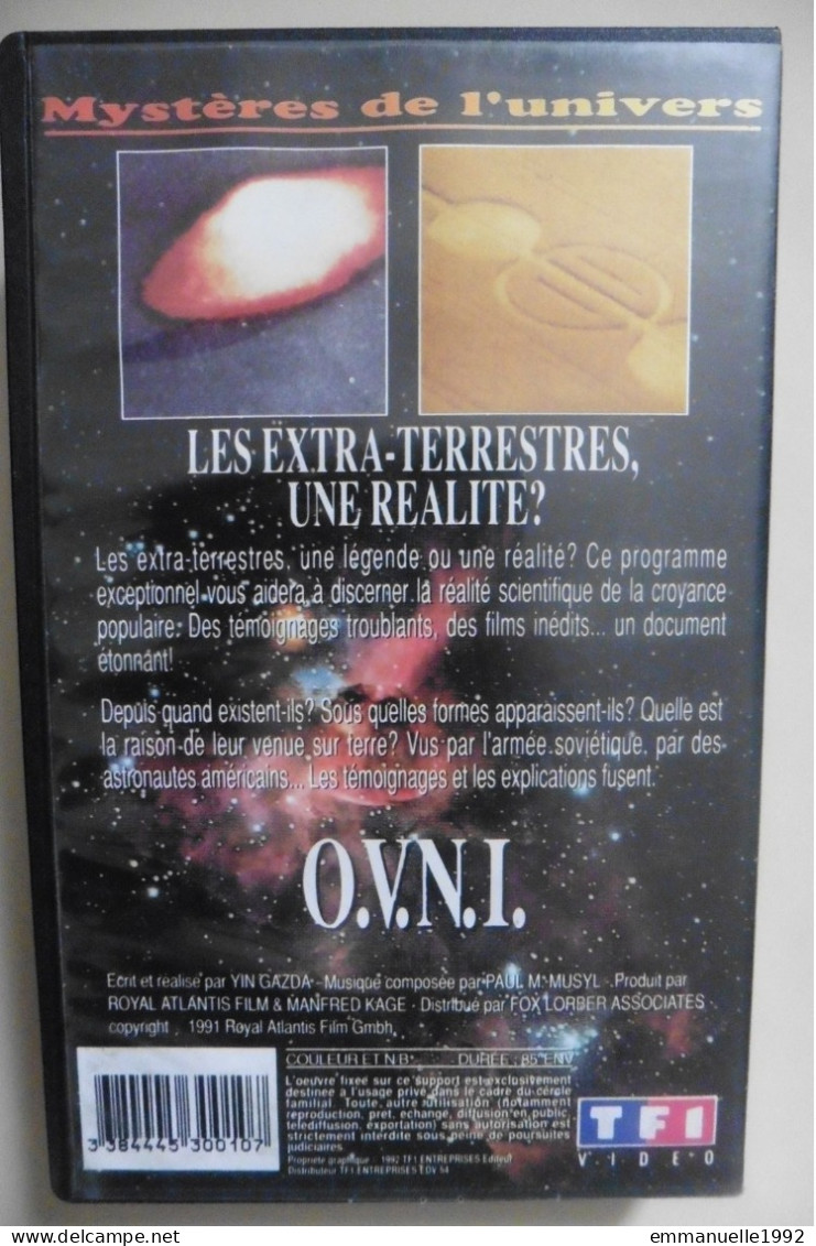 VHS Mystères De L'Univers OVNI Les Extra-terrestres Une Réalité ? TF1 Video 1991 Reportage Documentaire - Documentaire