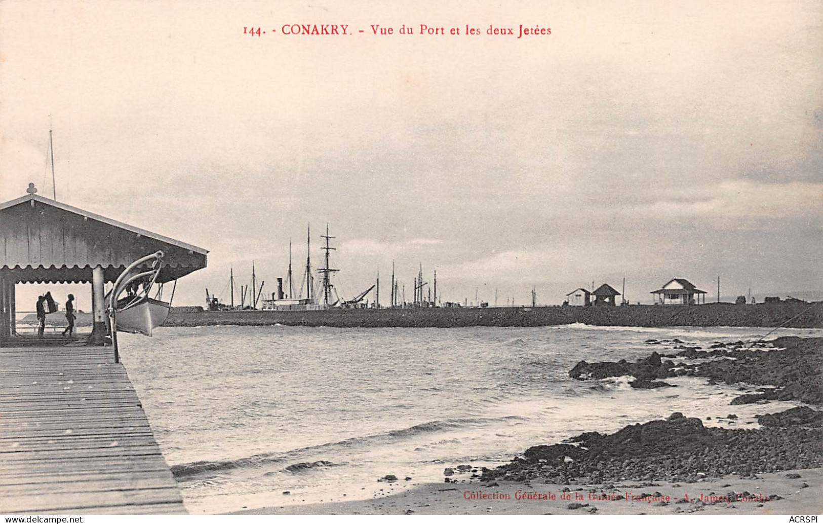 Guinée Française CONAKRY Wharf Vue Du Port Et Les Deux Jetées. Edition James Cpa Vierge   (Scans R/V) N° 23,Bis \ML4051 - Guinée Française