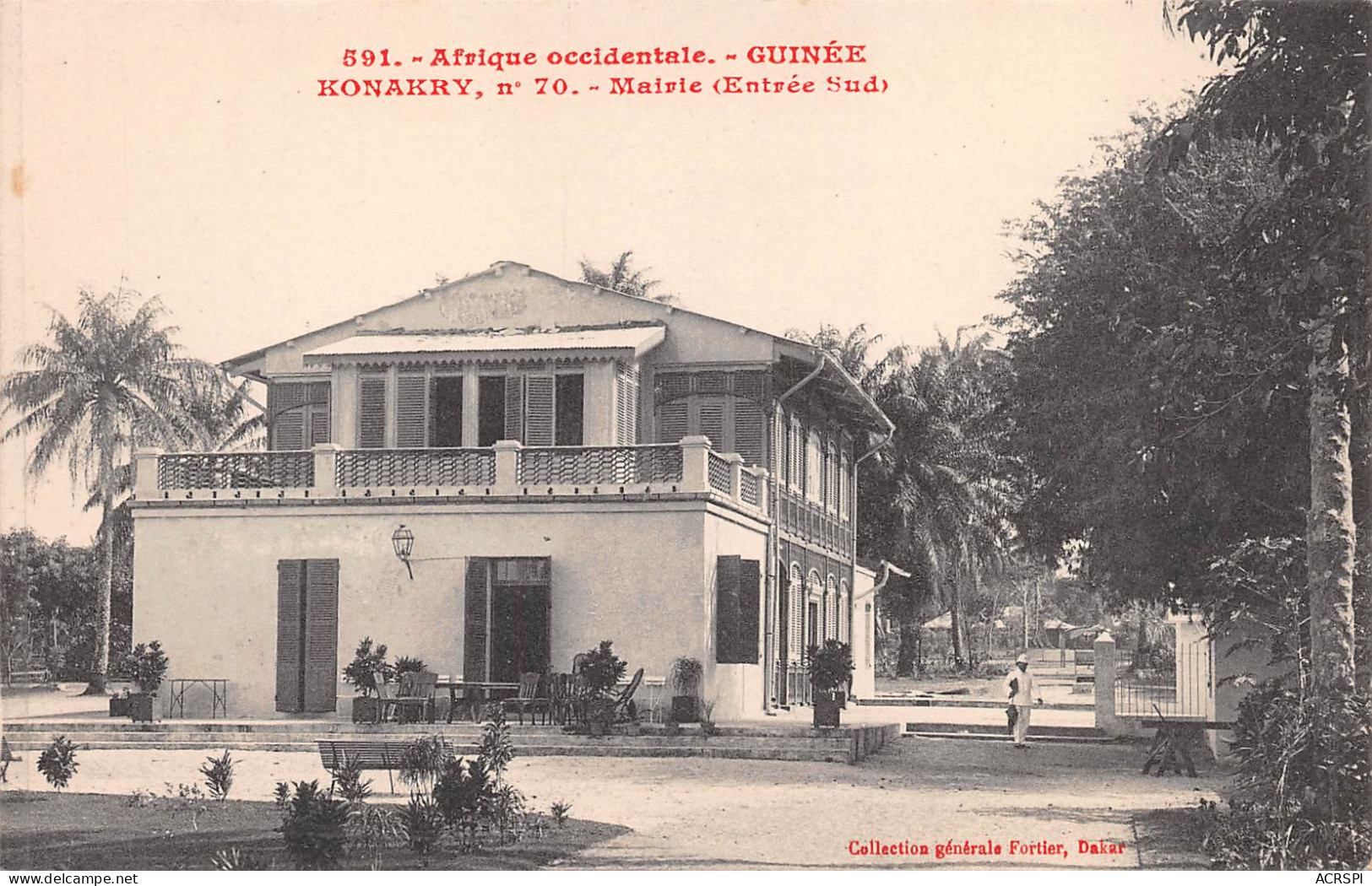 CONAKRY Guinée Française  La Mairie - Entrée Sud  Carte Vierge Non Circulé  (Scans R/V) N° 21 \ML4054 - Frans Guinee