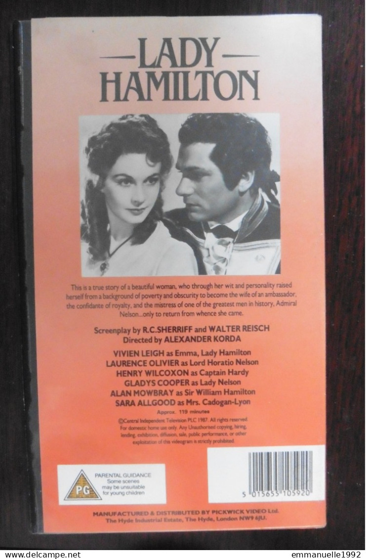 VHS Lady Hamilton 1941 A.Korda Vivien Leigh Laurence Olivier PAL English Version - Drama