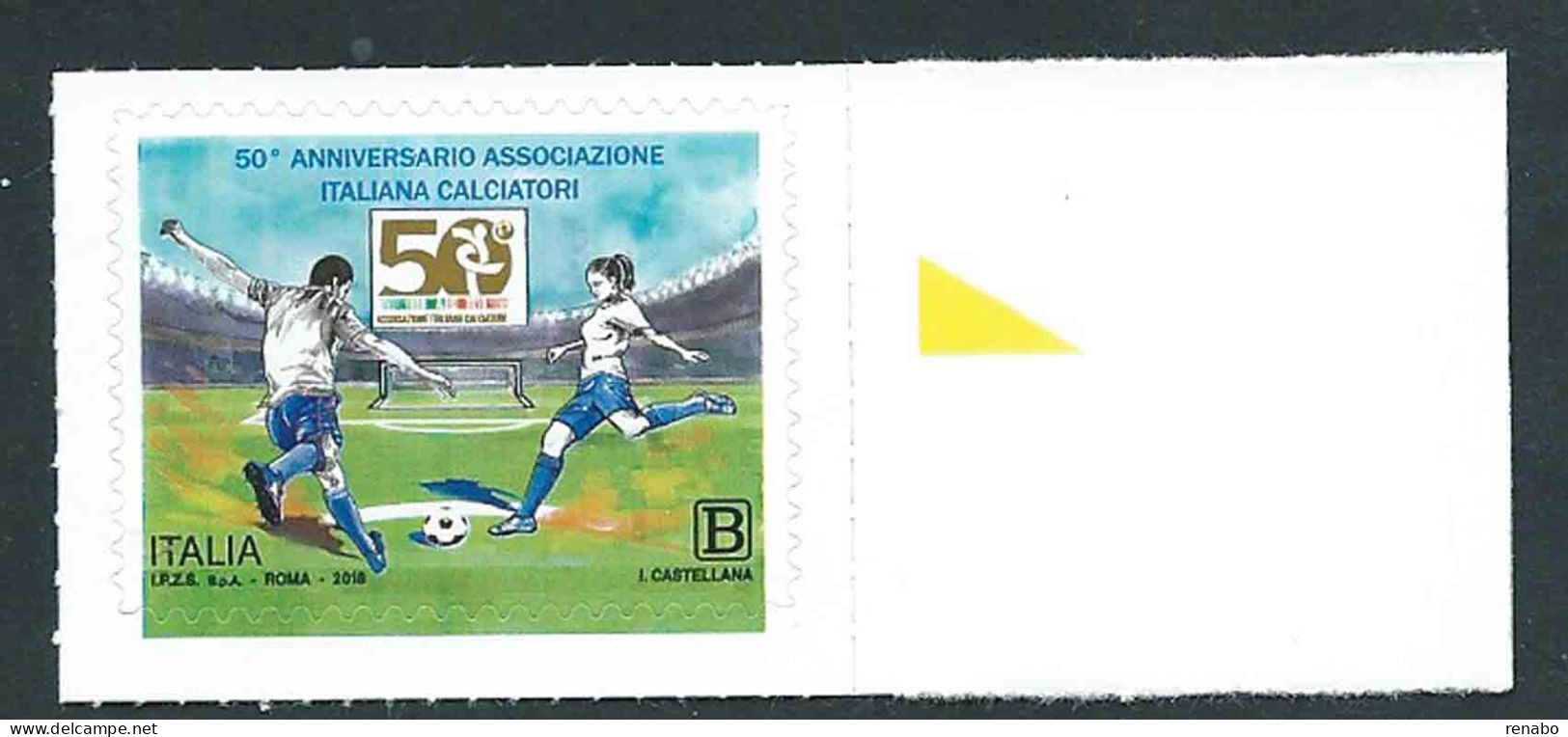 Italia, Italy, Italie, Italien 2018; 50° Associazione Italiana Calciatori,italian Football Federation; Bordo. - Unused Stamps