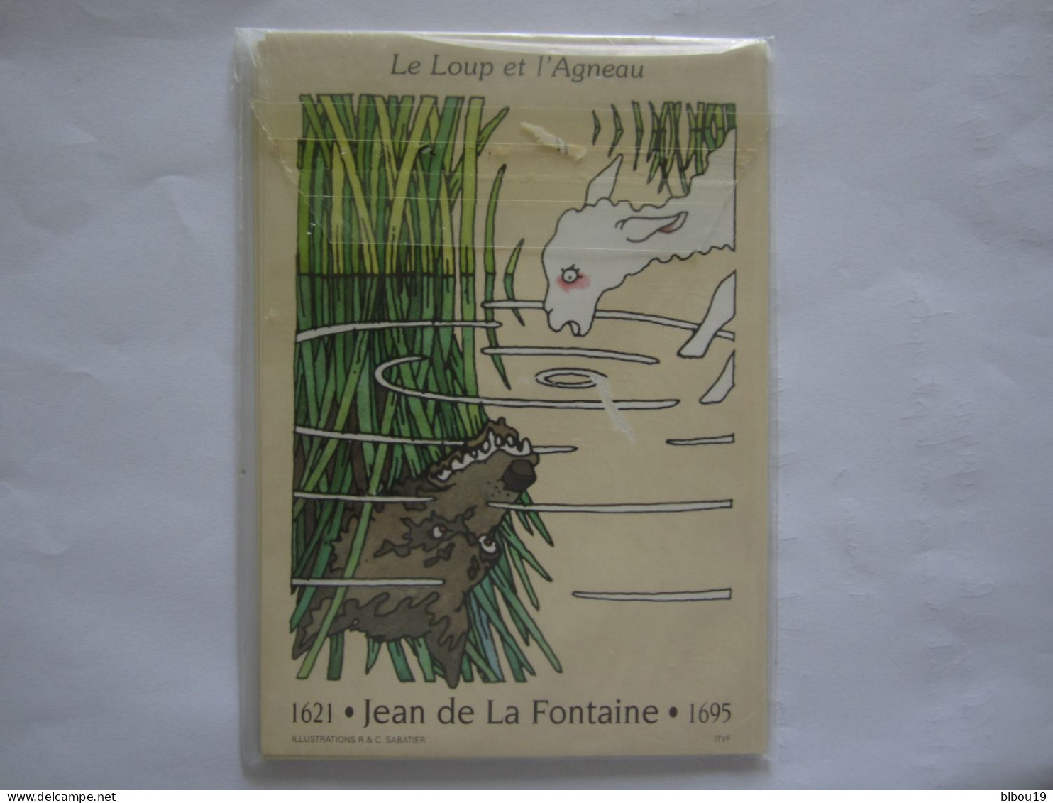 LOT  DE 6 CARTES POSTALES TIMBREES ET ILLUSTREES LES FABLES DE LA FONTAINES SOUS BLISTER TIMBREES A 2,80 FRANCS - Contes, Fables & Légendes