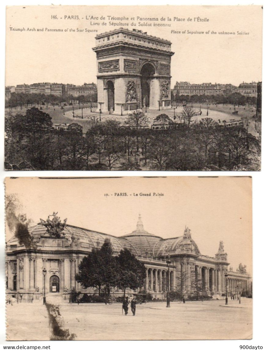 Lot De 6 CP. PARIS. Basilique Du Sacré-Coeur De Montmartre; Fontaines De La Place De La Nation; L 'Arc De Tromphe: Le Gr - Sacré-Coeur