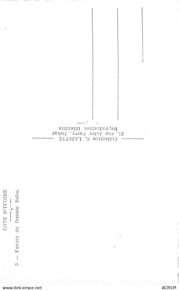 COTE D'IVOIRE Parure De Femme BOBO De Face Nue Nues Naked Nudi Nackt Scarifications (Scans R/V) N° 36 \ML4056 - Côte-d'Ivoire