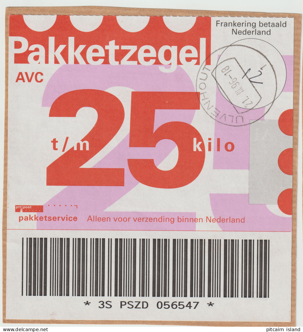 Nederland Pakketzegel Tot 25 Kilo  Gebruikt   - Altri & Non Classificati