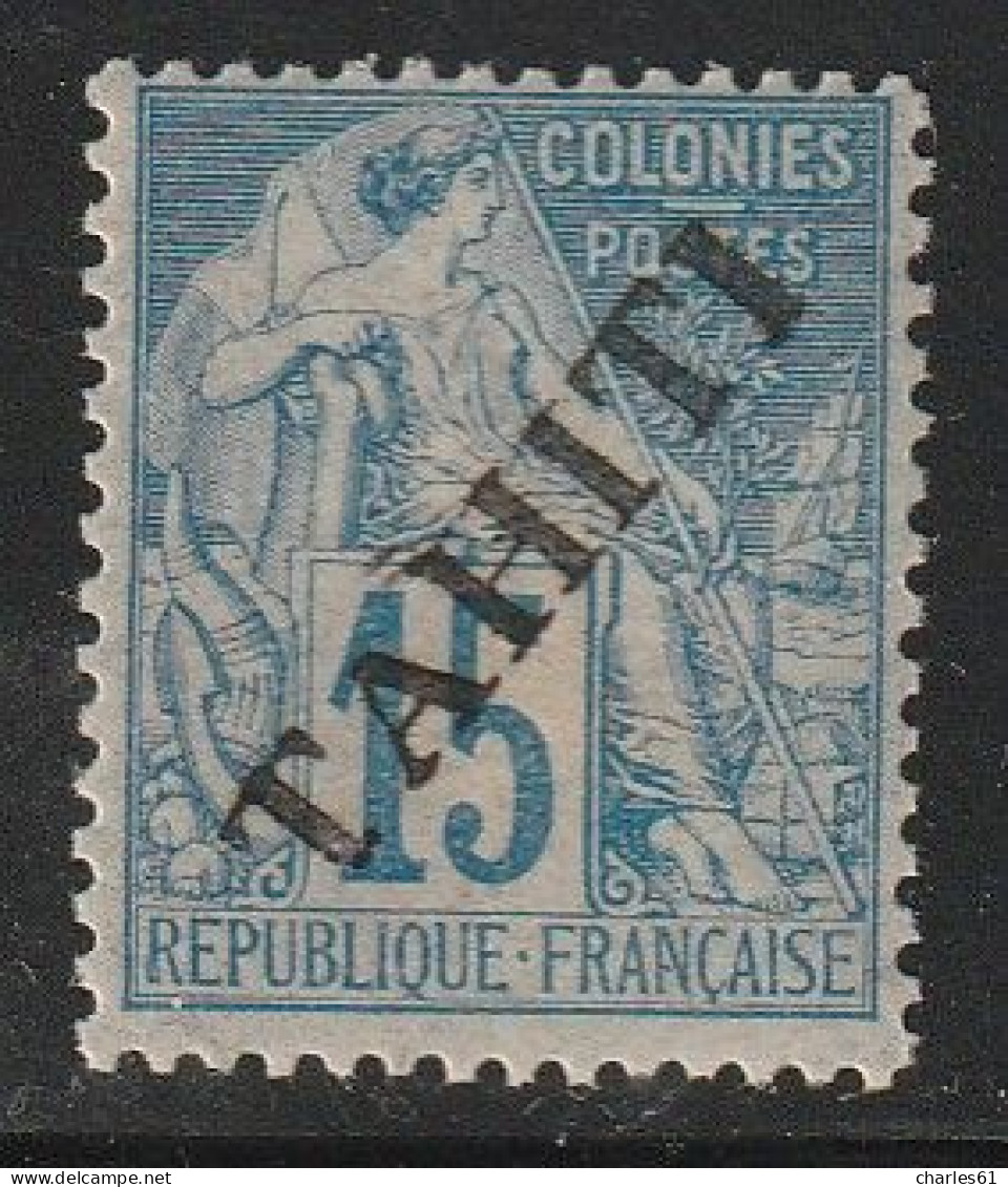 TAHITI - N°12 * (1893) 15c Bleu - Neufs