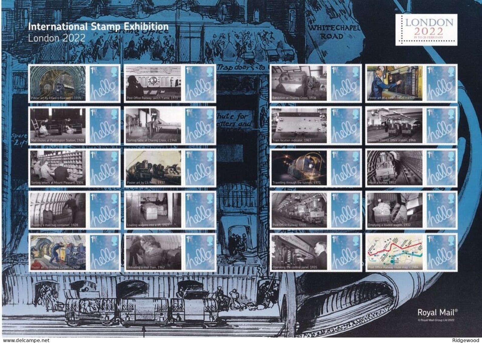 GB 2022 - London 2022 Stamp Exhibition - Smilers / Collector Sheet - A4 Full Sheet  GS-142/LS-140 - Personalisierte Briefmarken