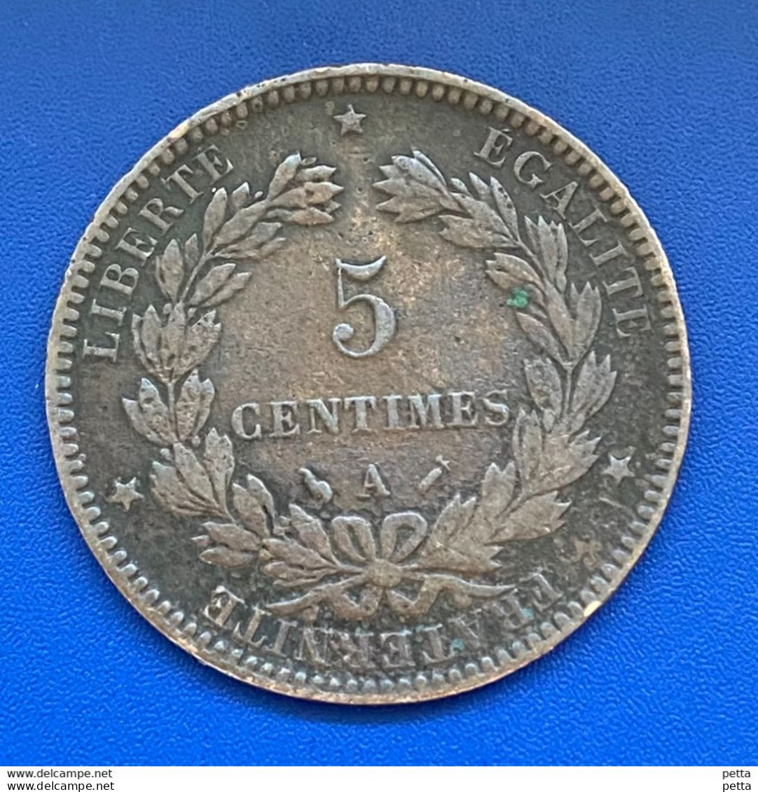 Pièce De 5 Centimes Cérès 1891A …… Vendu En L’état (11) - Altri & Non Classificati