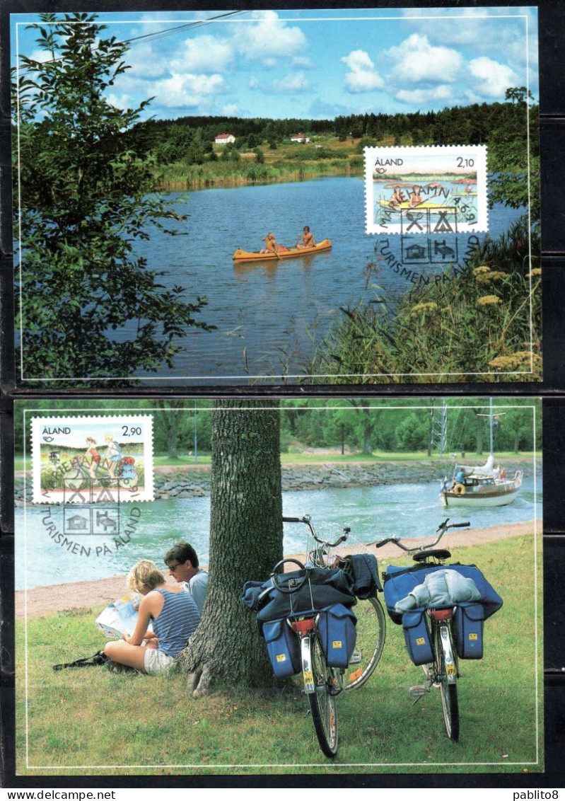 ALAND 1992 KAYAKING COMPLETE SET SERIE COMPLETA MAXI MAXIMUM CARD CARTE - Ålandinseln