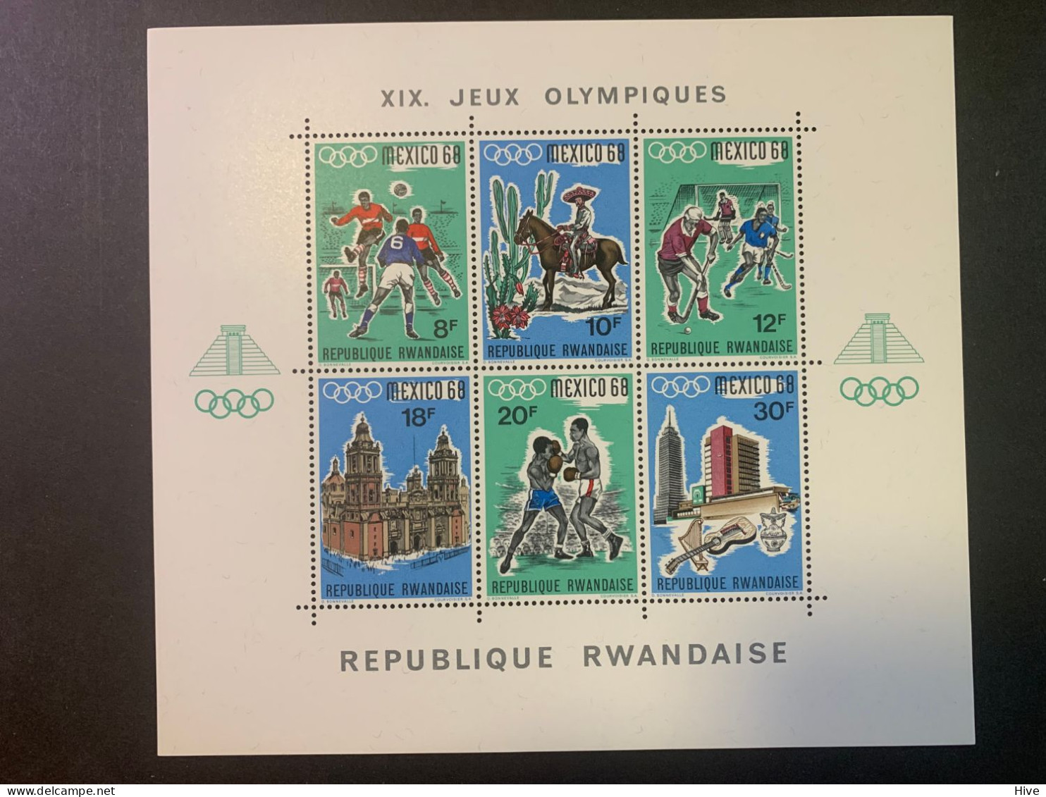 Rwanda, 1968: Mi: Block 13A Olympic MNH - Nuevos