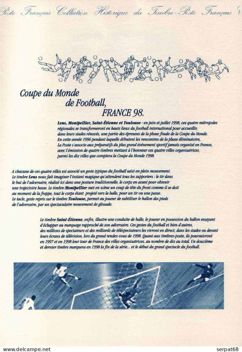 Lot : Documents FDC : Coupe du monde de football France 1998 - BF 19