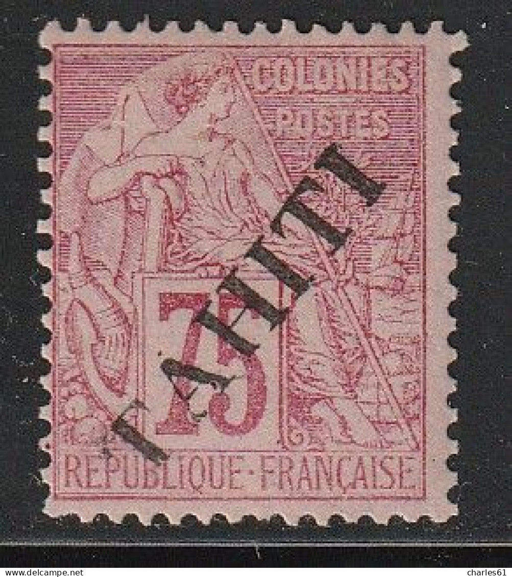 TAHITI - N°17 * (1893) 75c Rose - Ungebraucht