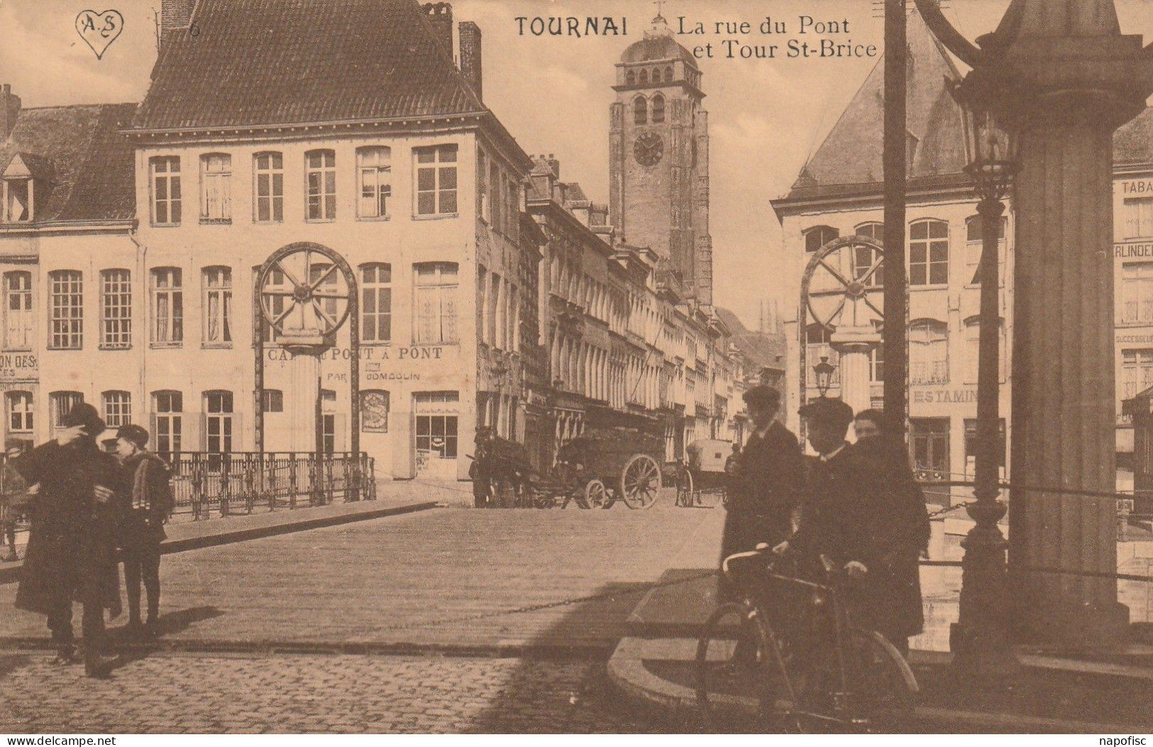 104-Tournai-Doornik La Rue Du Pont Et Tour St.Brice - Tournai