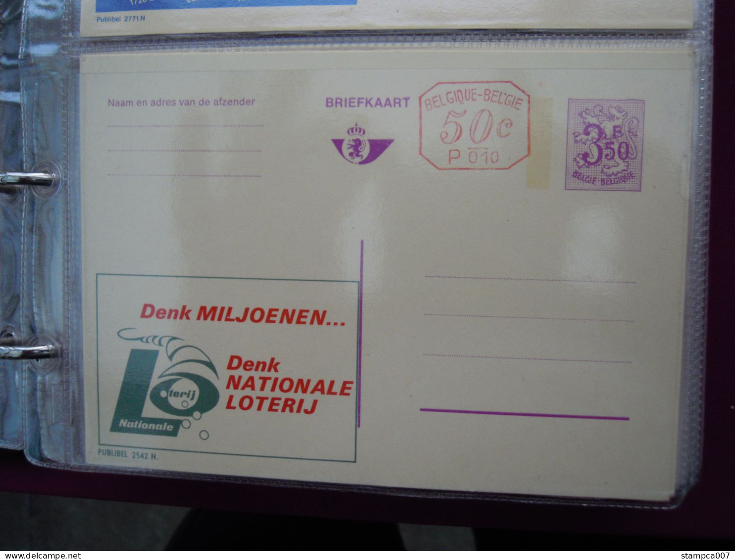 Publibel  2542 N Nationale Loterij Miljoenen  BLANCO        ( Class : Gr Ringfarde ) - Cartoline Illustrate (1971-2014) [BK]