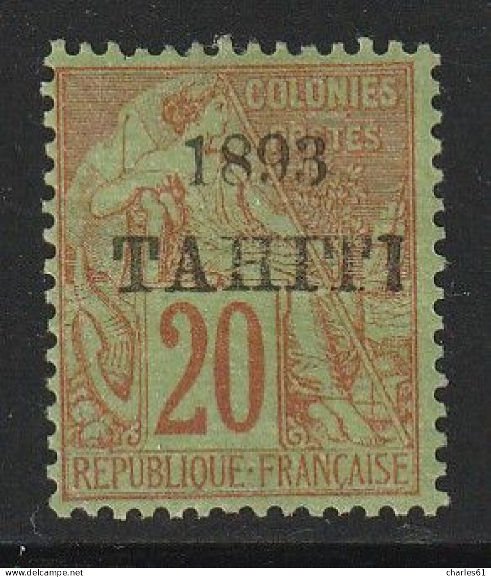 TAHITI - N°25 * (1893) 20c Brique Sur Vert - Nuovi