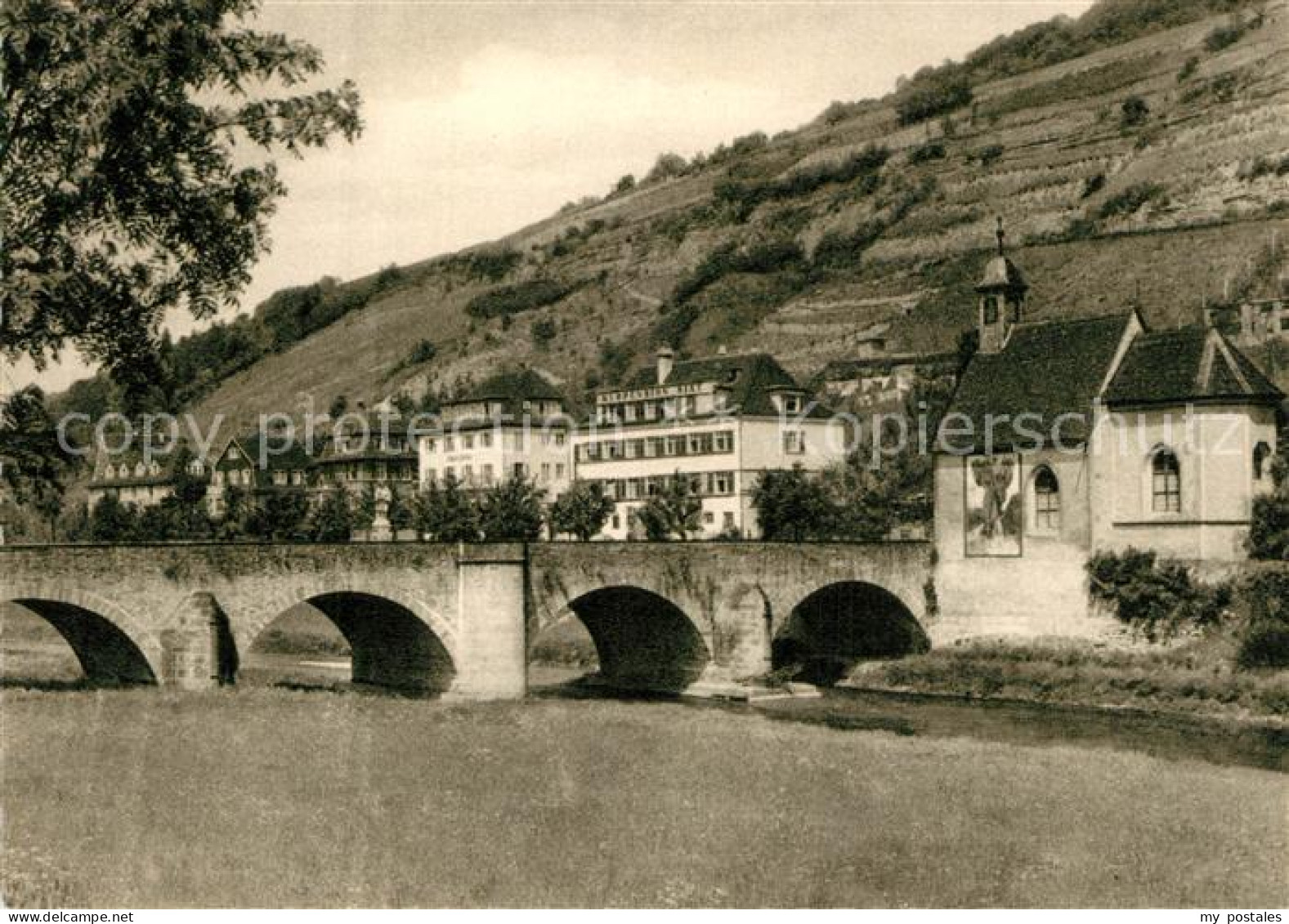 73335632 Bad Mergentheim Wolfgangkapelle Und Tauberbruecke Kupfertiefdruck Bad M - Bad Mergentheim