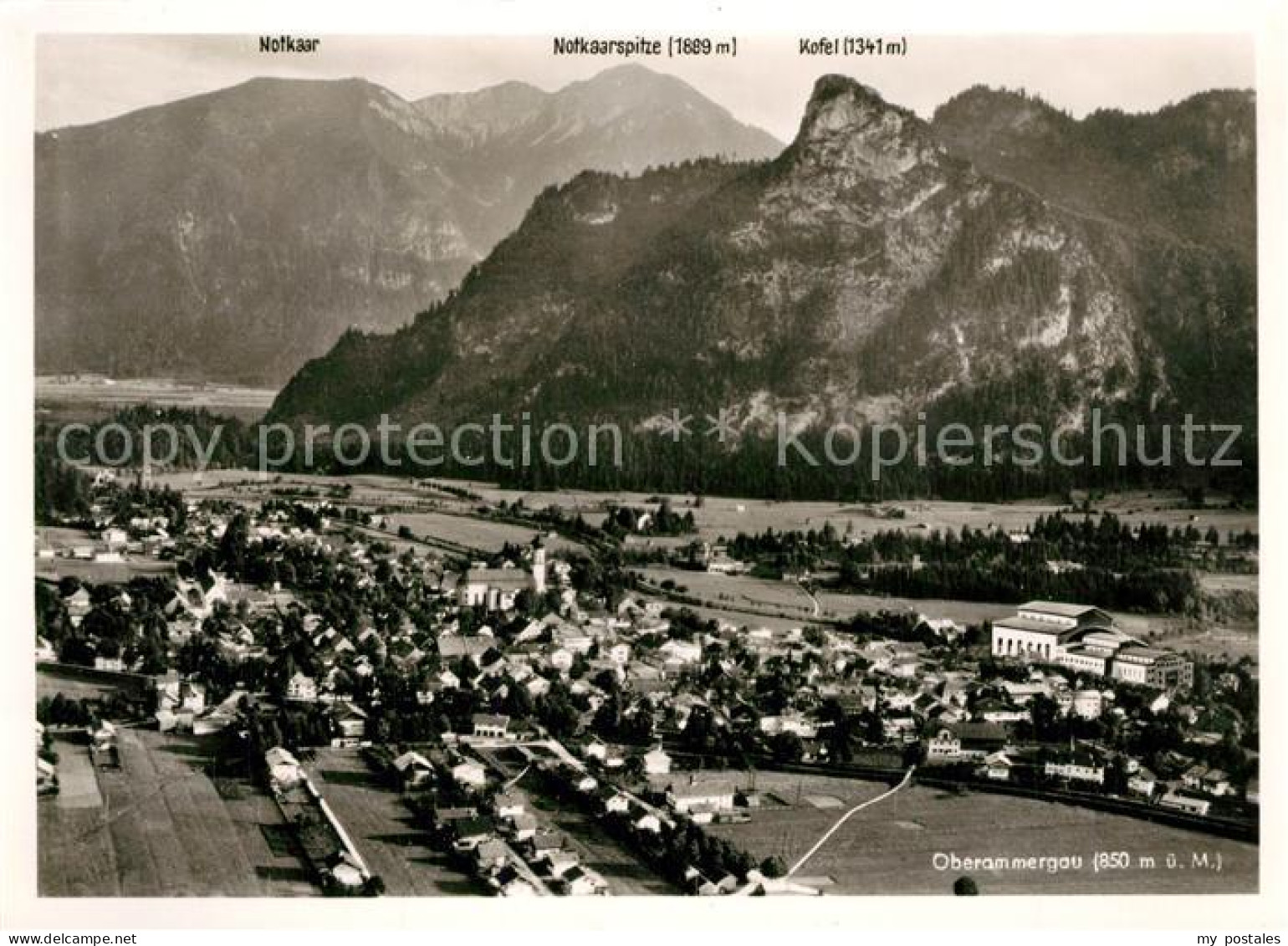 73335619 Oberammergau Gesamtansicht Mit Alpenpanorama Fliegeraufnahme Oberammerg - Oberammergau