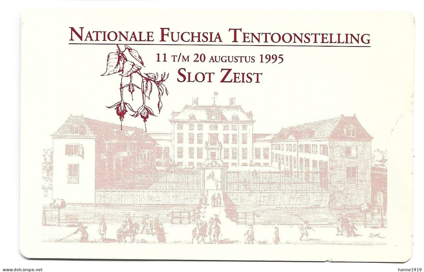 Slot Zeist Nationale Fuchsia Tentoonstelling Kalender 1995 Calendrier Htje - Tamaño Pequeño : 1991-00