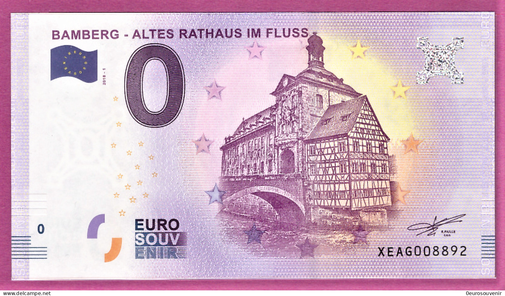 0-Euro XEAG 2018-1 BAMBERG - ALTES RATHAUS IM FLUSS  S-11 XOX - Private Proofs / Unofficial