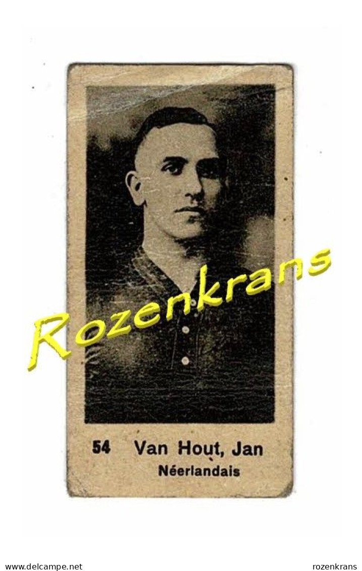 Small Chromo Jan Van Hout Wielrenner En Verzetsstrijder 1945 Concentratiekamp Neuengamme Wielrenner Cycliste Coureur WW2 - Ciclismo