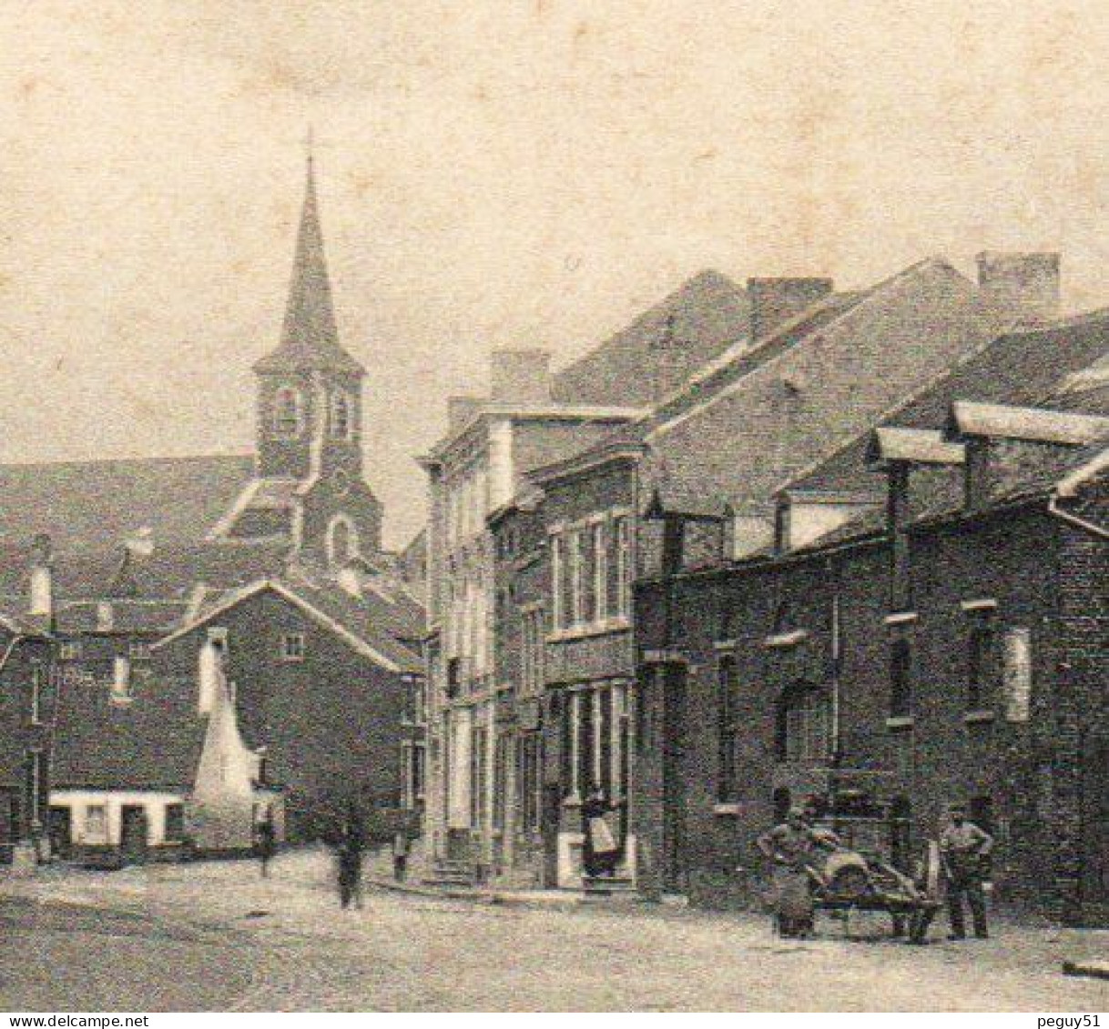 Châtelineau ( Châtelet). Rue De La Vallée. Café. Eglise. - Chatelet