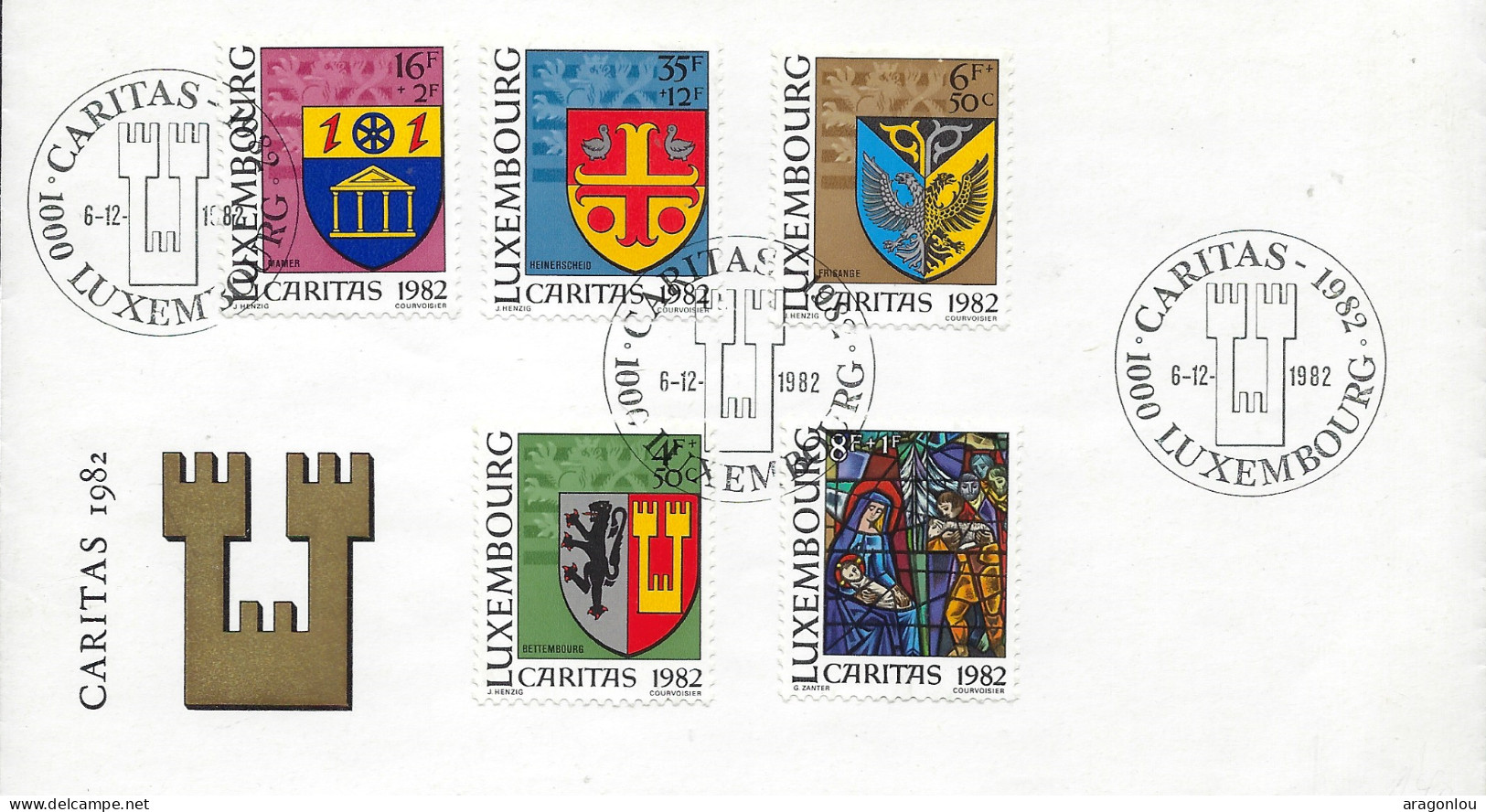 Luxembourg - Luxemburg - Lettre FDC   CARITAS    Armoiries   1982 - FDC