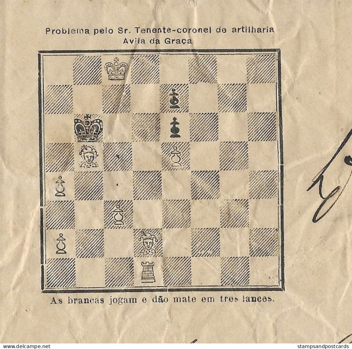 Portugal 1906 Rare Lettre échecs Par Correspondance Early 1906 Correspondence Chess Cover - Scacchi