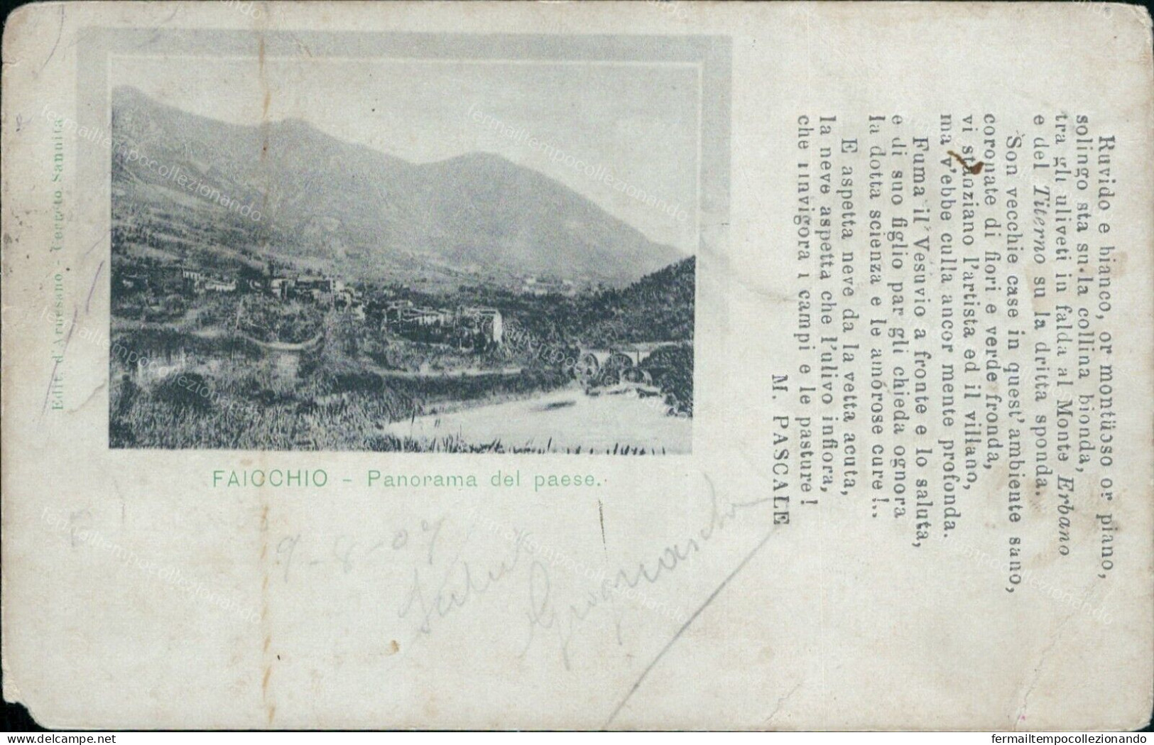 Cr195 Cartolina Faicchio Panorama Del Paese Provincia Di Benevento Campania - Benevento