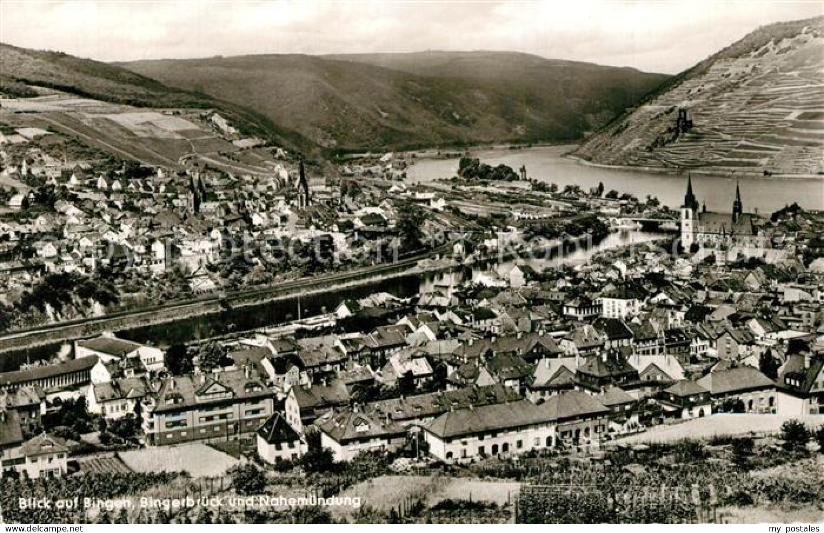 73335253 Bingen Rhein Panorama Mit Bingerbrueck Nahemuendung Bingen Rhein - Bingen